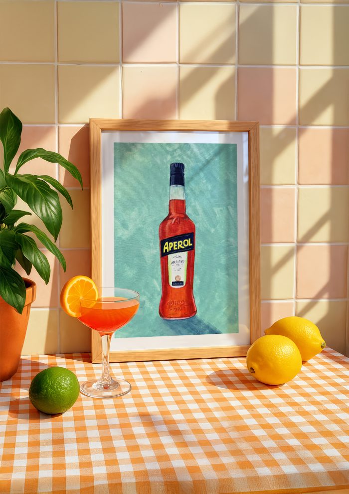 Aperol Bottle Art Print – Positano, Amalfi Coast